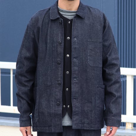 「備後」 10.5oz セルヴィッチ 青耳ストレッチデニム カバーオールジャケット【MADE IN JAPAN】『日本製』【送料無料】/ Upscape Audience [AUD7217]