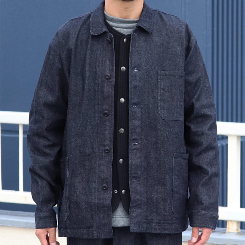 備後」 10.5oz セルヴィッチ 青耳ストレッチデニム カバーオール
