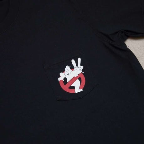 [AUD1770] Ghost Busters "Michael C. Gross Logo-II" 7.1oz米綿丸胴オールドプリントクルーネックポケットT