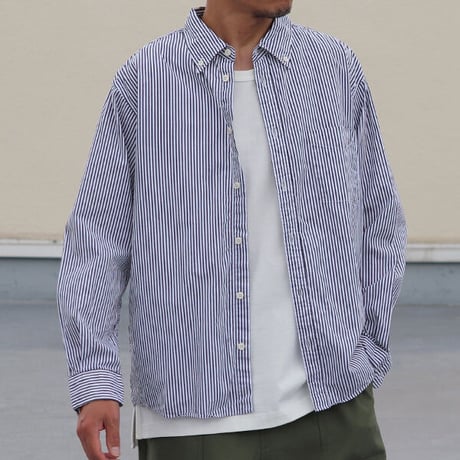 ワンウォッシュ ボタンダウン L/S テーパードシャツ【MADE IN JAPAN】『日本製』/ Upscape Audience [AUD6438]