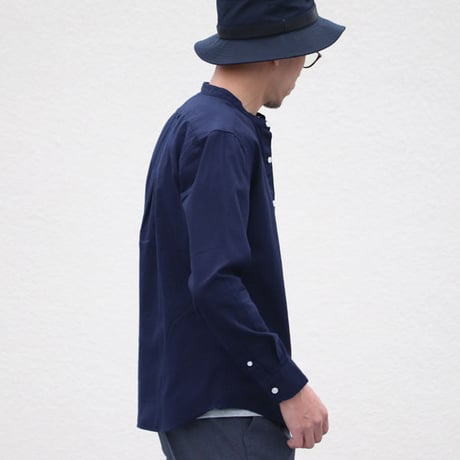 【RE PRICE / 価格改定】バンドカラー長袖シャツ【MADE IN JAPAN】『日本製』/ Upscape Audience [AUD1864-NAVYOX]