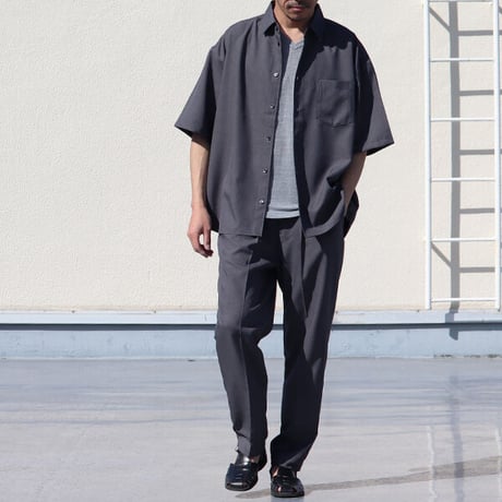 Reflax®(リフラクス) TECH リネンラ イク LINON(リノン) レギュラーカラー ボクシーAライン ハーフスリーブシャツ/ Upscape Audience [AUD6426]