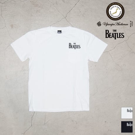 [AUD1808] Upscape Audience BEATLES ロゴ刺繍USAファブリック丸胴国産ポケットTEE