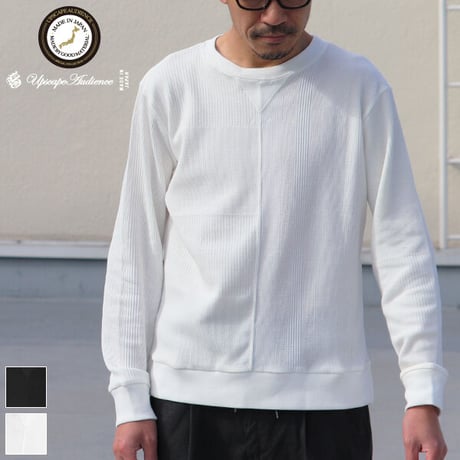 【RE PRICE/価格改定】[AUD1816] Upscape Audience BOROライク ランダムワッフル ガゼットクルーネックニット