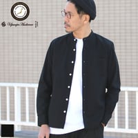 【RE PRICE / 価格改定】バンドカラー長袖シャツ【MADE IN JAPAN】『日本製』/ Upscape Audience [AUD1864-BLACKOX]