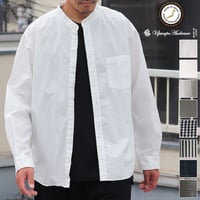 ワンウォッシュ バンドカラー L/S テーパードシャツ【MADE IN JAPAN】『日本製』/ Upscape Audience [AUD6439]
