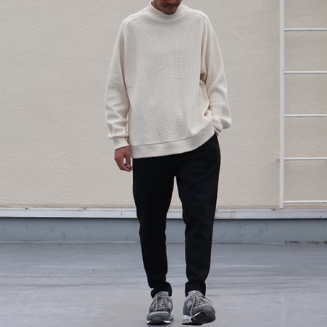 ビッグワッフル サドルショルダー モックネック XL ニットソー【MADE IN JAPAN】『日本製』 / Upscape Audience [AUD6486]