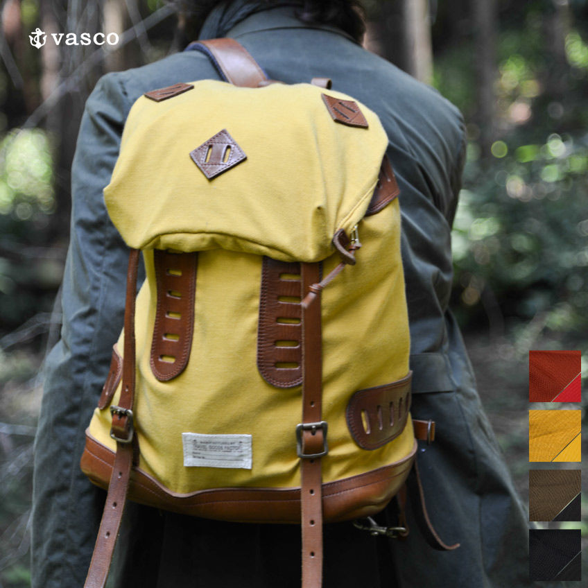 【 Vasco 】レザー オールド バックパック ブラック INS5153] vasco Equipment ナイロンクロスレザーオールドバック