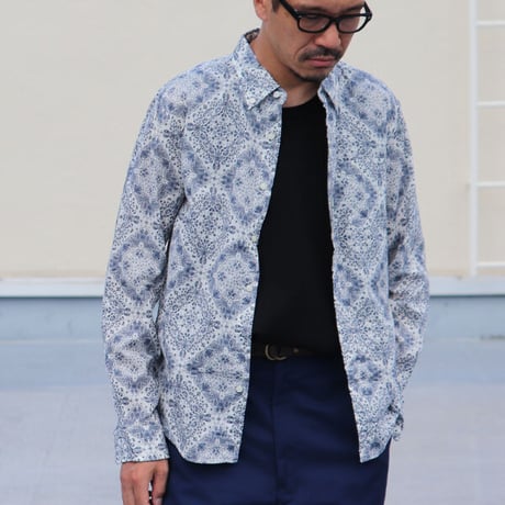【RE PRICE/価格改定】[AUD1579] Upscape Audience バンダナプリントボタンダウンカラー長袖シャツ