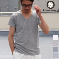 【RE PRICE/価格改定】[AUD1142] Upscape Audience ガラガラ紡Vネック半袖Tシャツ