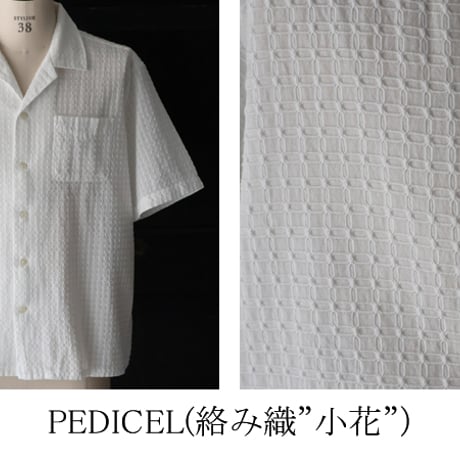 レノクロス（からみ織）オープンカラー ハーフスリーブシャツ[AUD6638]