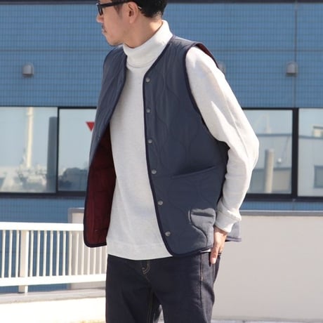 ウェーブキルト スナップベスト [AUD2963]