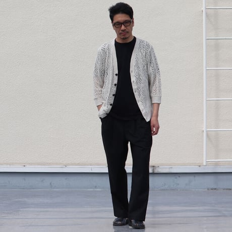 【RE PRICE / 価格改定】[AUD2566] Upscape Audience 麻混クレープニット7分袖カーディガン