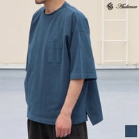 ピグメント 米綿（USAコットン）16/-天竺（8.45オンス）グラスポケ付き クルーネック ハーフスリーブ ボクシー Tシャツ / Audience [AUD6623]