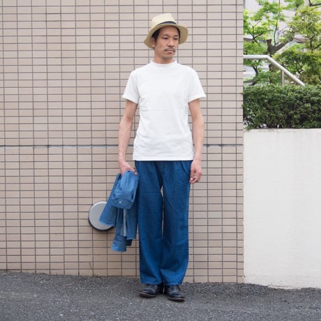 【RE PRICE/価格改定】[AUD3342] Upscape Audience 麻混デニムイージーワイドインステップパンツ