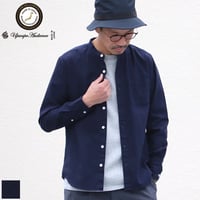 【RE PRICE / 価格改定】バンドカラー長袖シャツ【MADE IN JAPAN】『日本製』/ Upscape Audience [AUD1864-NAVYOX]