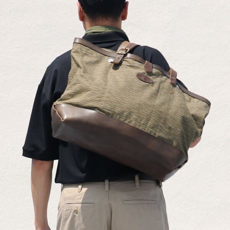 [AUD5055] Upscape Audience / VASCO デッドストックレインカモテント生地×Leather Travel Tote Bag