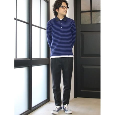 【RE PRICE/価格改定】[AUD1828] Upscape Audience ミラノリブ長袖ポロニット