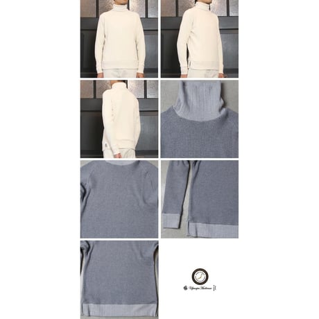 【RE PRICE/価格改定】[AUD1814] Upscape Audience ビックワッフルサドルショルダータートルネックニット