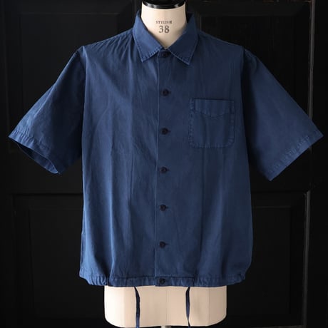 ピグメント 馬布 (ホースクロス) ドローコード バルーン オープンカラー ハーフスリーブシャツ / Audience /AUD6630