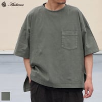 ピグメント 米綿（USAコットン）16/-天竺（8.45オンス）胸ポケ付き サイドスリット ボクシーAライン ビッグ Tシャツ / Audience [AUD6626]