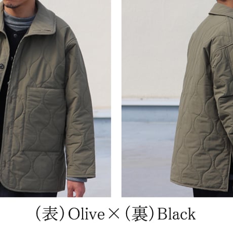 Teflon（テフロン）耐水撥水コットンタッチナイロン ウェーブキルト スタンドジャケット【MADE IN JAPAN】/ Upscape Audience [AUD7204]