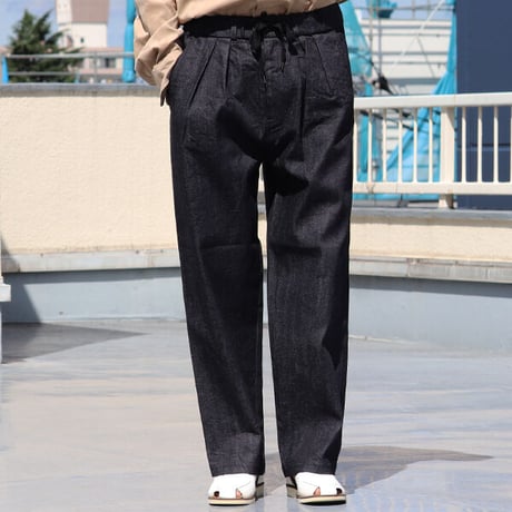 「備後」10.5oz セルヴィッチ 青耳ストレッチデニム M52 2タック イージー ワイドパンツ【MADE IN JAPAN】『日本製』/ Upscape Audience [AUD3567]