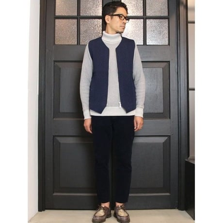【RE PRICE/価格改定】[AUD1814] Upscape Audience ビックワッフルサドルショルダータートルネックニット