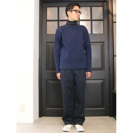 [AUD1811] Upscape Audience ケーブル裏毛タートルネック長袖スウェット
