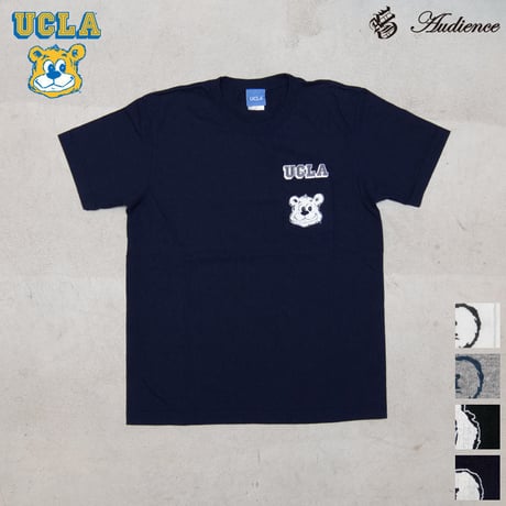 【RE PRICE 】[AUD1766] University of California, Los Angeles "Bruin Bear" 7.1oz米綿丸胴オールドプリントクルーネックポケットT