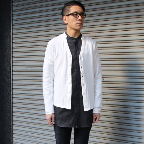 【RE PRICE/価格改定】[AUD1646] Upscape Audience JPSダブルニットVネックバンドカラーカーディガン