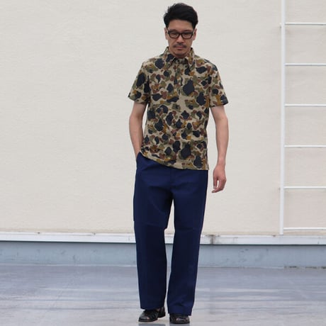 【RE PRICE/価格改定】[AUD1572] Upscape Audience ダックカモプリント天竺ボタンダウンカラーポロシャツ