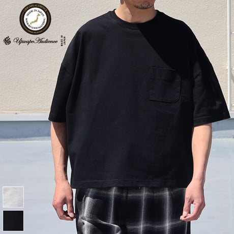 VORTEX 8オンス（MVS天竺）グラスポケット付き ボクシー クロップドTee【MADE IN JAPAN】/ Upscape Audience [AUD6654]