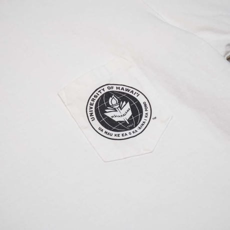 【RE PRICE/価格改定】[AUD1764] Audience University of Hawaii "HAWAII" 7.1oz米綿丸胴オールドプリントクルーネックポケットT