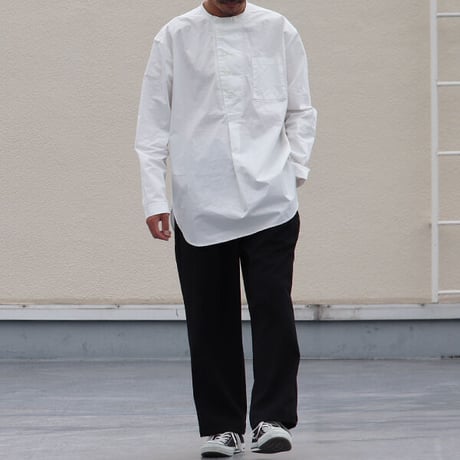 コットンツイルダンプ エアタンブラー バンドカラー コックシャツ【MADE IN JAPAN】『日本製』/ Upscape Audience [AUD6396]
