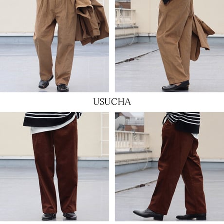 14W（ウェール）コール天（コーデュロイ）2タック ワイドイージーパンツ【MADE IN JAPAN】/ Upscape Audience [AUD3535]