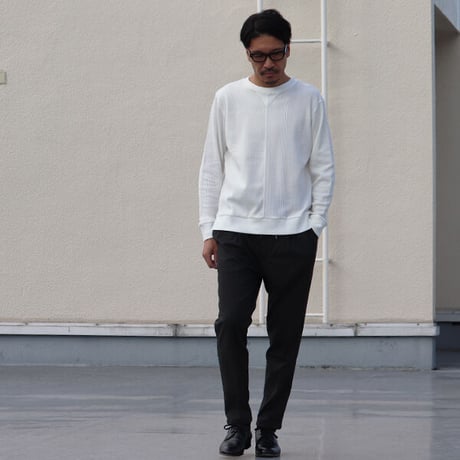 【RE PRICE/価格改定】[AUD1816] Upscape Audience BOROライク ランダムワッフル ガゼットクルーネックニット