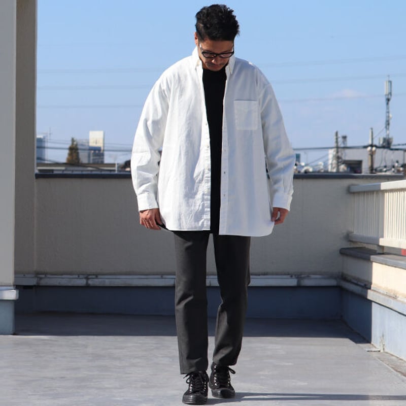 6オンス オックスフォード ボタンダウン 長袖 ボクシーシャツ【MADE IN