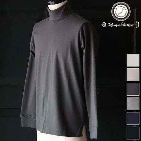 「丹後」度詰天竺（6オンス）サイドスリット テーパード タートルネック 長袖Tシャツ【MADE IN JAPAN】『日本製』/ Upscape Audience [AUD6568]