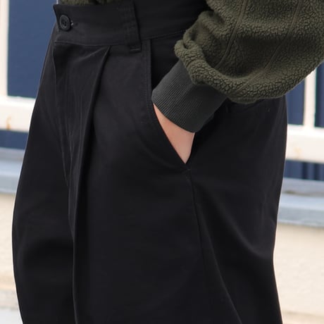 「備後」ヴィンテージ フレンチドリル 1タックバレルパンツ【MADE IN JAPAN】/ Upscape Audience [AUD3576]