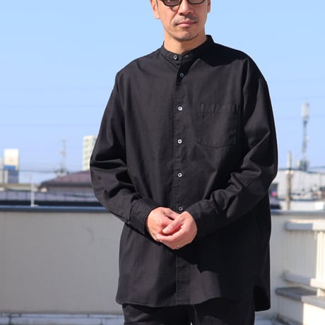 6オンス オックスフォード バンドカラー L/S ボクシーシャツ【MADE IN JAPAN】『日本製』/ Upscape Audience [AUD6267]