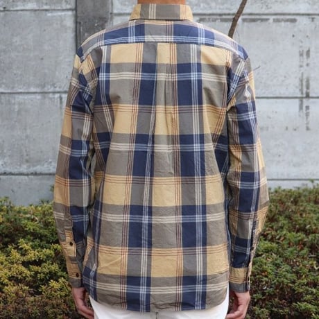 タイプライター 大判チェック ルーズFIT 裏前立 レギュラーカラー L/Sシャツ【MADE IN JAPAN】『日本製』/ Upscape Audience [AUD6173]