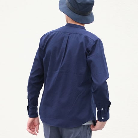 【RE PRICE / 価格改定】バンドカラー長袖シャツ【MADE IN JAPAN】『日本製』/ Upscape Audience [AUD1864-NAVYOX]