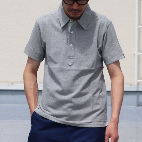 【価格改定】[AUD1498] Upscape Audience 鹿の子フラワープリント半袖ポロシャツ