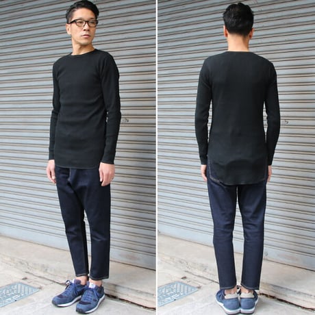 [AUD1758] Upscape Audience 度詰ワッフルクルーネックロング長袖カットソー