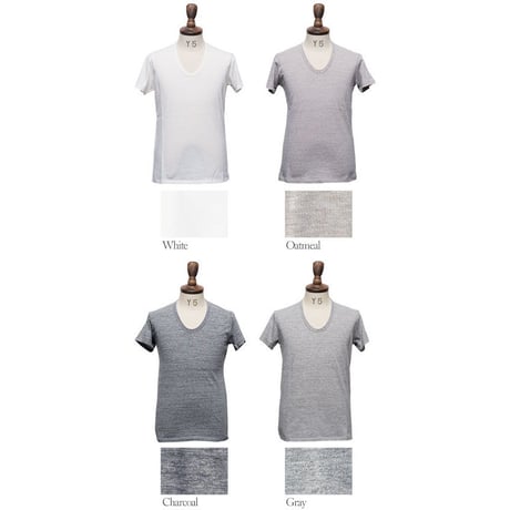 【RE PRICE/価格改定】[AUD1141]Upscape Audience ガラガラ紡 Uネック半袖Tシャツ