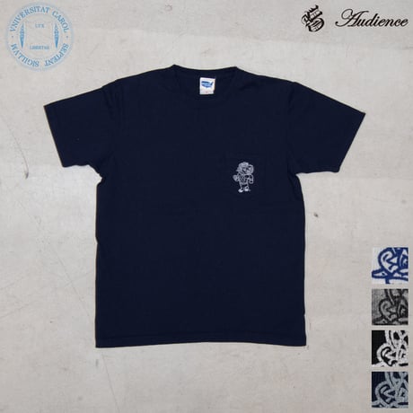 【RE PRICE 】[AUD1762]  University of North Carolina at Chapel Hill "Rameses" 7.1oz米綿丸胴オールドプリントポケットT