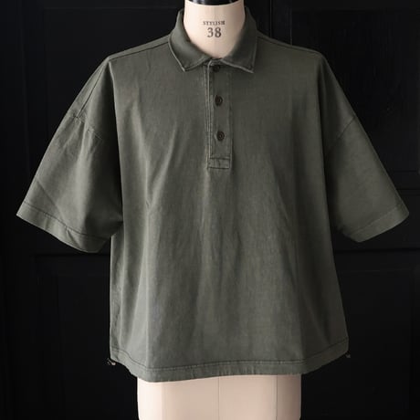 ピグメント 米綿 (USAコットン) 16/-天竺 ( 8.45オンス) ハーフスリーブ ドローコード バルーン ポロシャツ / Audience [AUD6627]