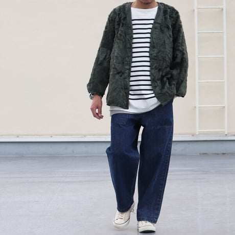 「備後」13.75oz 横ベージュ セルヴィッチ 青耳デニム ヴィンテージ ウォッシュ ベイカーパンツ【MADE IN JAPAN】/ Upscape Audience [AUD3550]