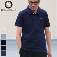 【RE PRICE/価格改定】[AUD1501] Upscape Audience 鹿の子3色ゾウ刺繍ワンポイントレギュラーカラー半袖ポロシャツ